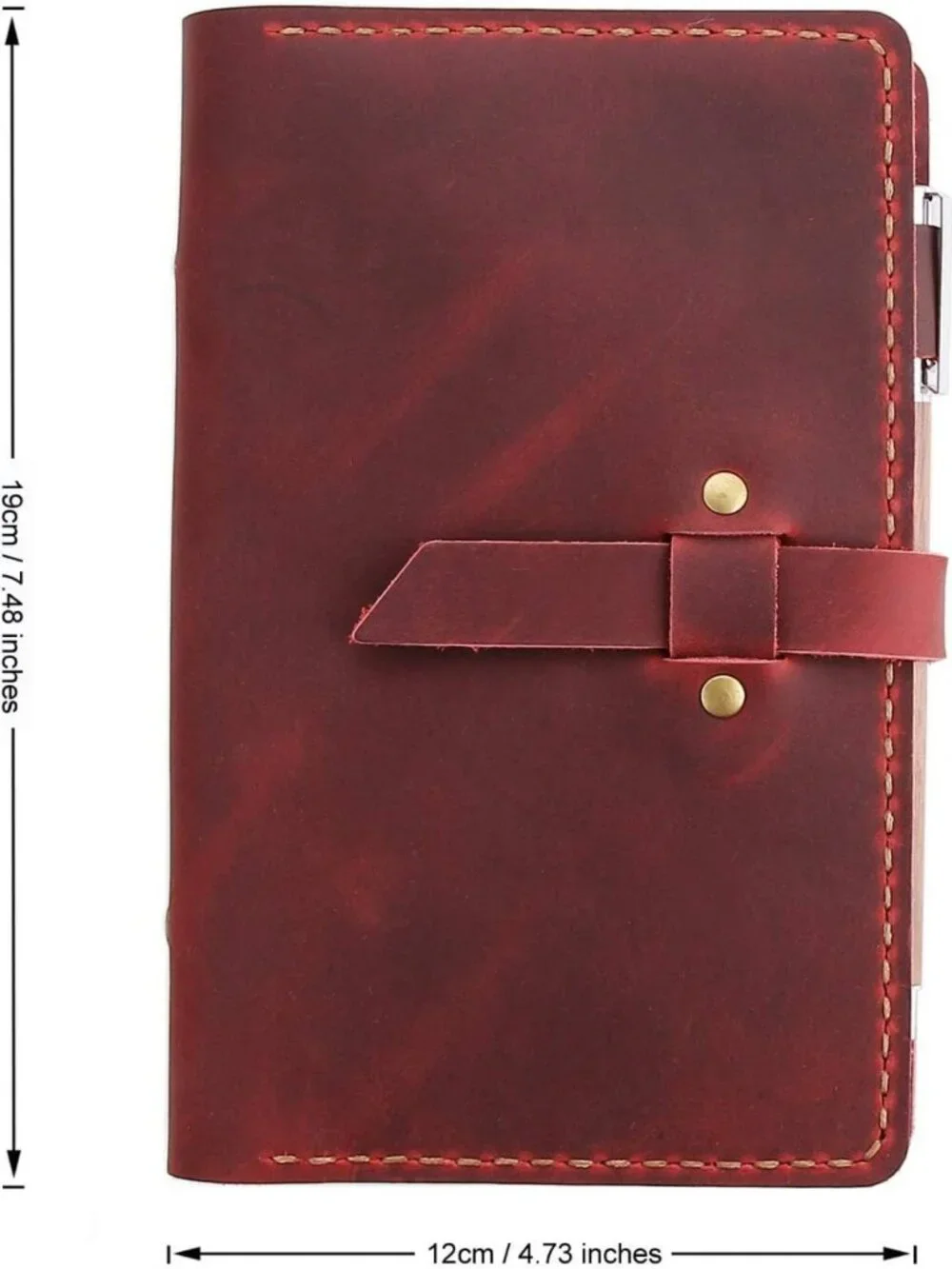 Vintage Genuine Leather A6 Journal Notebook, Refillable Ring Binder Diary